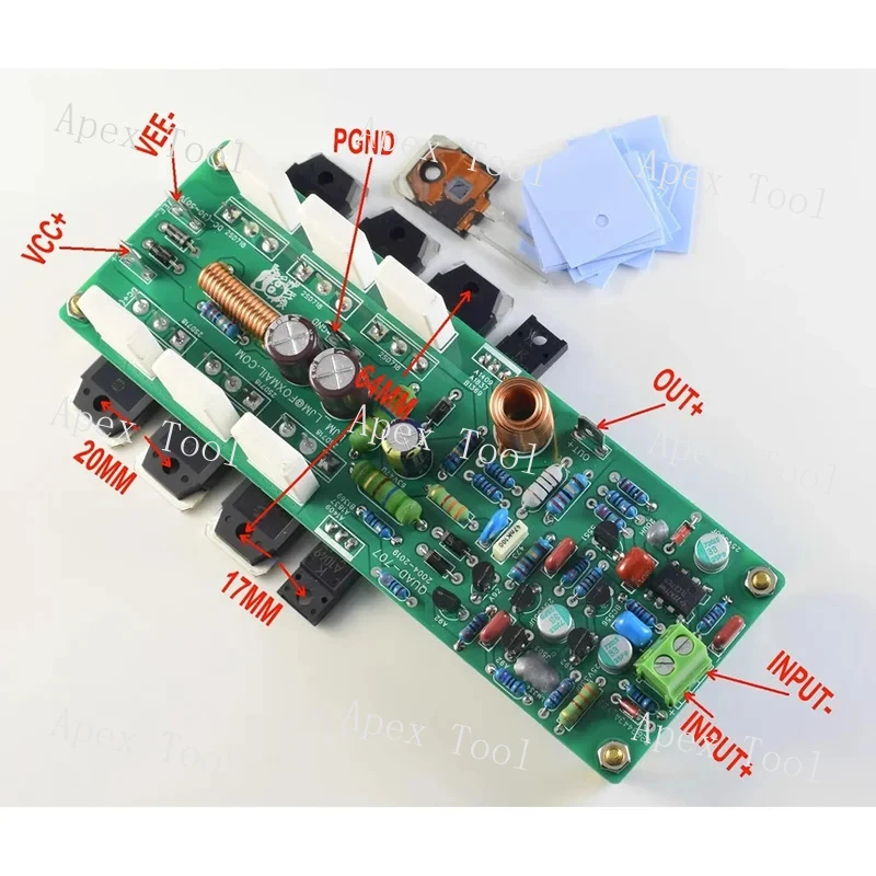 

2PCS QUAD707 British Classic Amplifier 125W 8R, 250W 4R Stereo Audio DC +- 45V