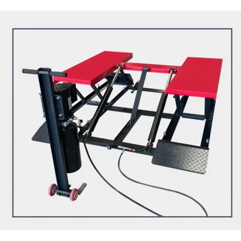 Low Rise 3500kg Hydraulic Scissor Car Lift Bridge Jack 1400x506mm Platform Multi-Voltage (110v/220v/240v/380v) for