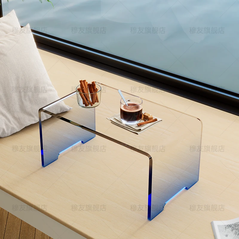 

Acrylic table transparent coffee table bedroom bed low table tatami Internet celebrities gradual change color creative side tabl