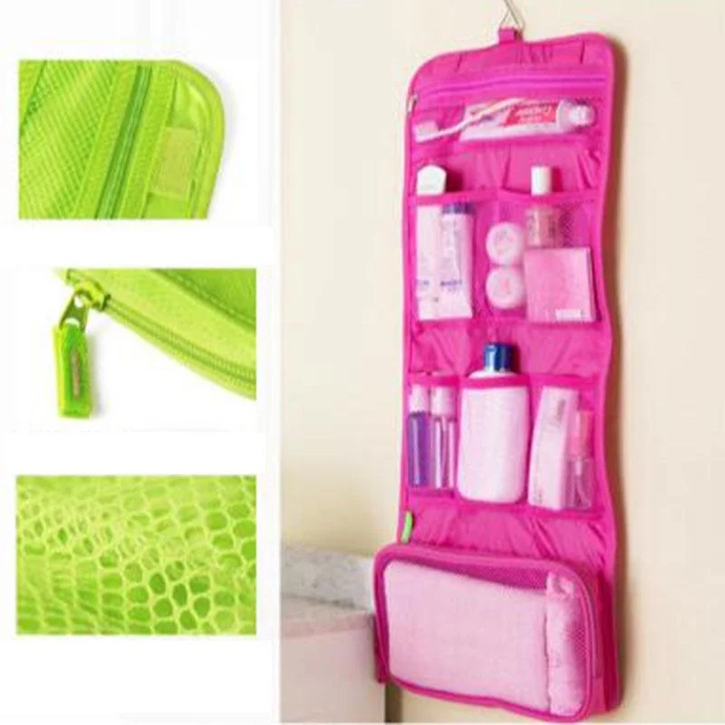 1 Pcs Portable Hanging Organizer Bag Foldable Cosmetic Makeup Case Storage Traveling Toiletry Bags Wash Bathroom Accessories