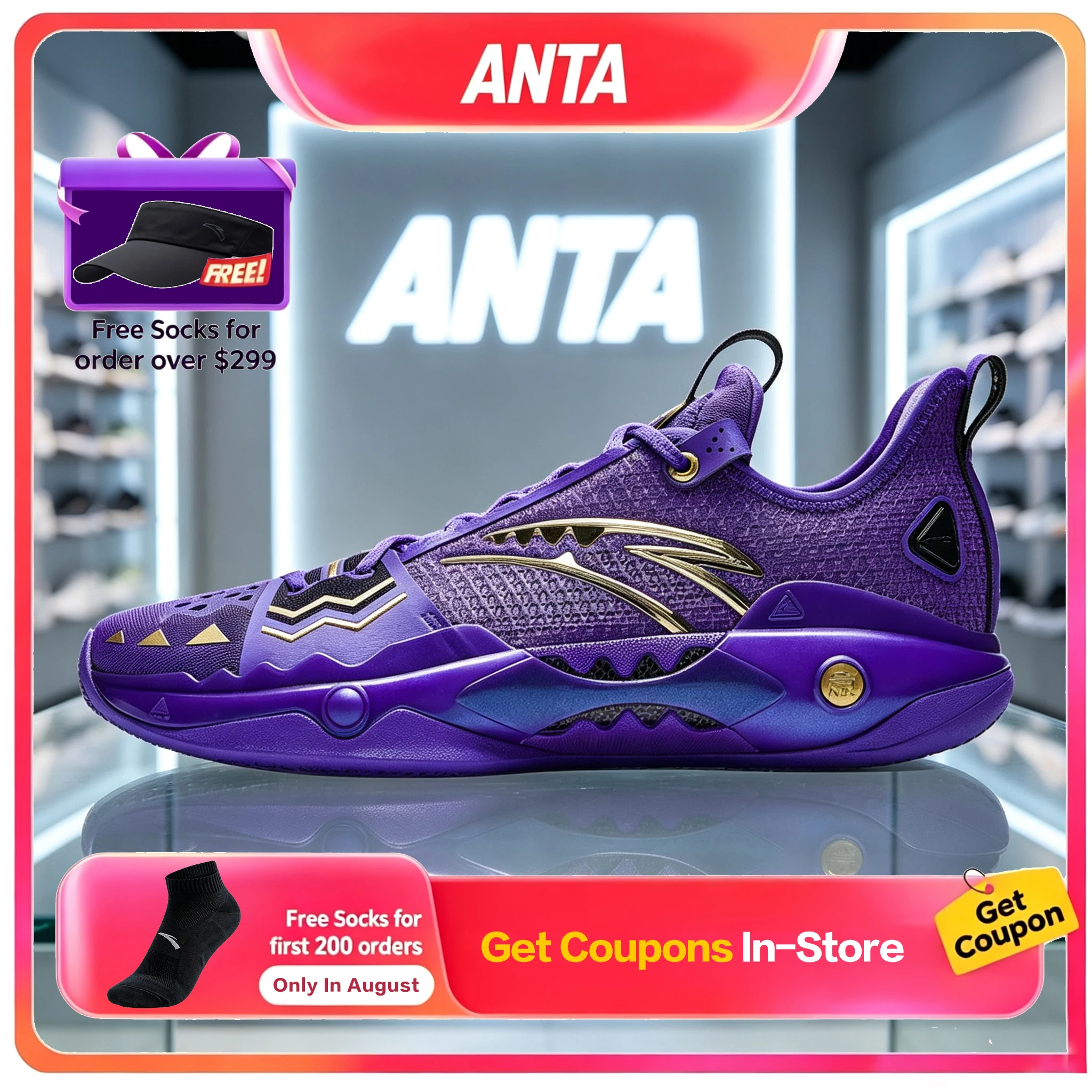 Anta Kuangchao 5 PRO Men Nitrogen Technology Professional Practical Basketball Sports Sneakers