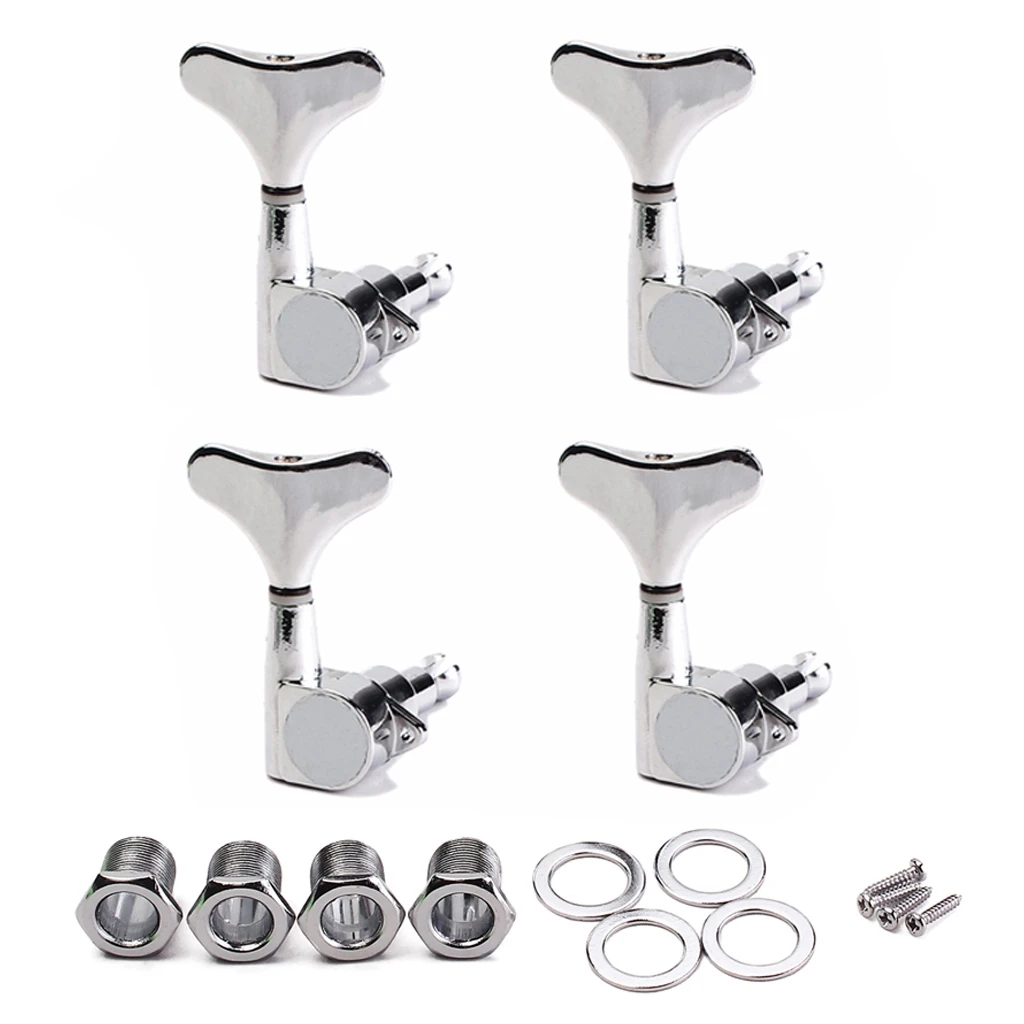 

4R Electric Bass Guitar Tuners Machine Heads Bass Guitar Tuning Pegs Tuning Keys Buttons Chrome Guitar Parts