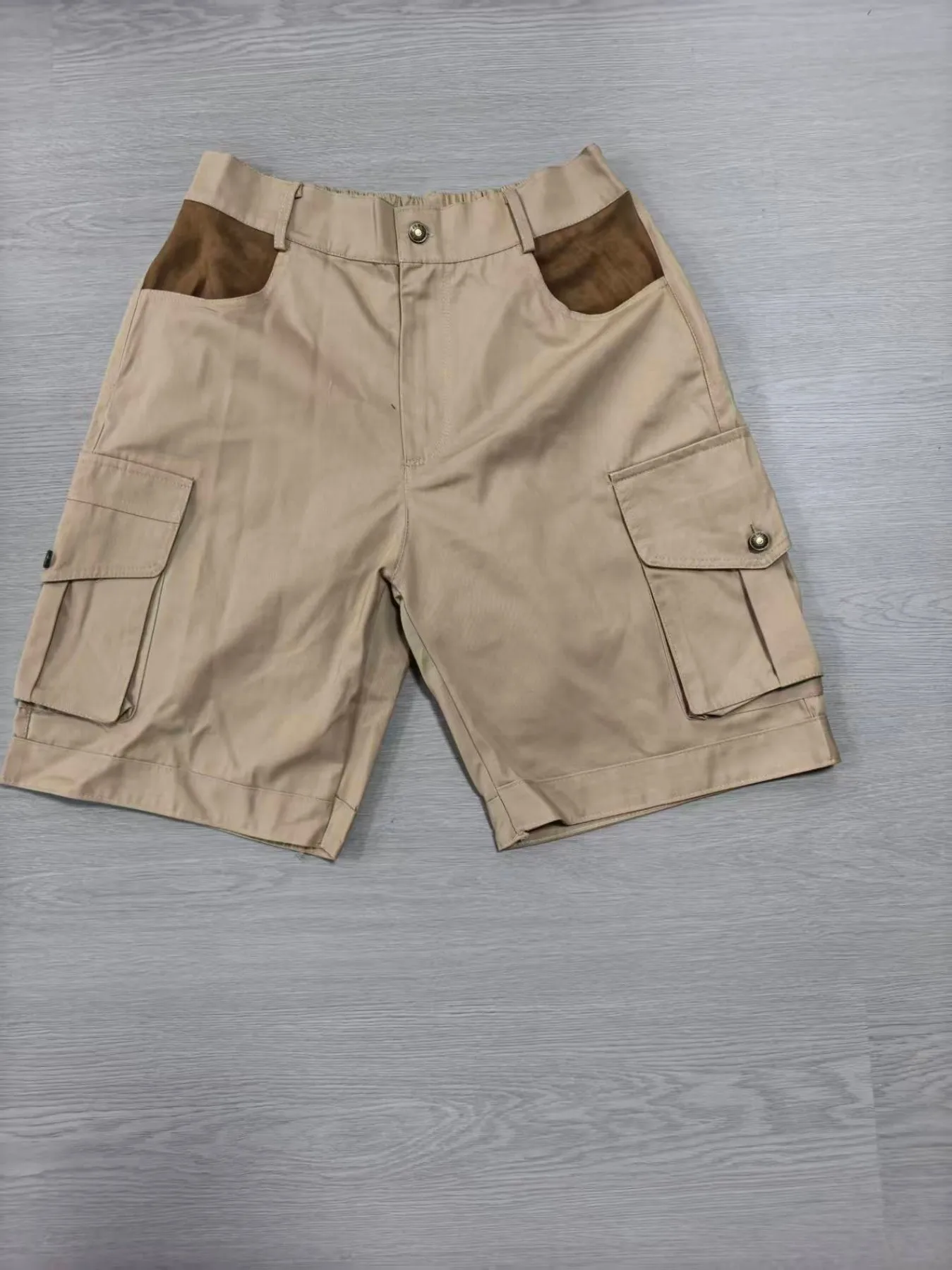 Summer 100% cotton Men's Sports Shorts American Street Punk style spliced Casual Shorts Outdoor Multi-functional Cargo Shorts