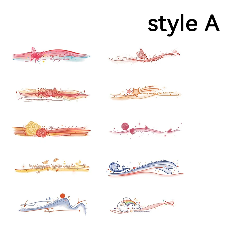 

10pcs Small Waterproof Temporary Tattoo Sticker Colorful Leaf Flower Elephant Dolphin Art Wrist Neck Women Kids Fake Mini Tatoo