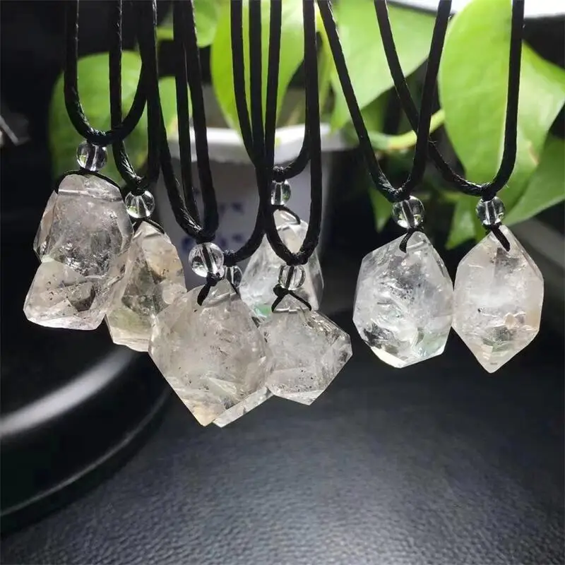 Natural Herkimer Diamond Pendant Jewelry Reiki Healing Stone Luck Crystal DIY Accessories Gift 1PCS