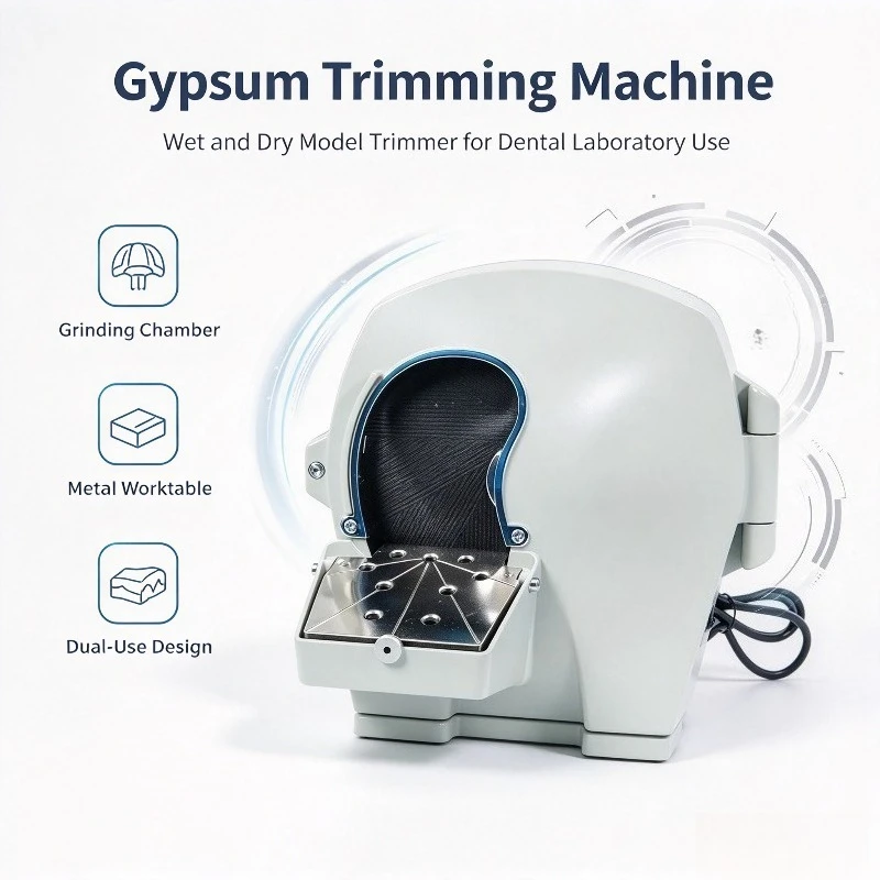 Dental Lab Plaster Model Trimmer, Wet & Dry Dual Use Gypsum Grinding Machine for Dental Technician Gypsum Model Finishing