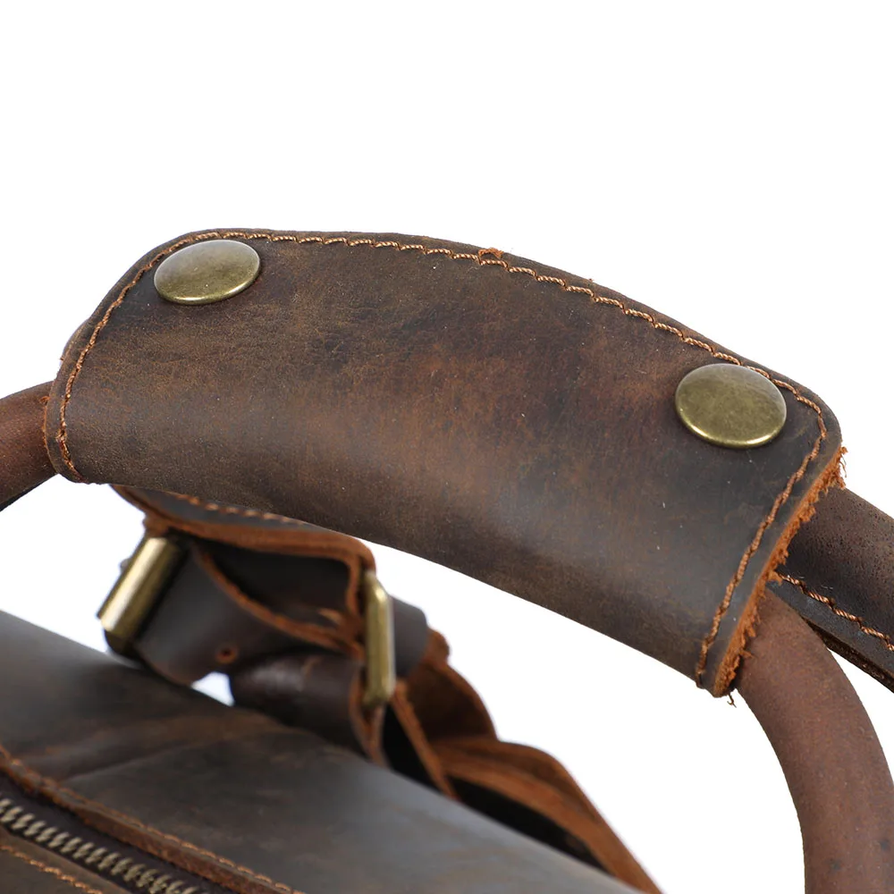 S.WORKER Vintage Vollnarbenleder-Reisetasche Große Kapazität Weekender-Reisetasche für Männer Sporttasche – Detail 13