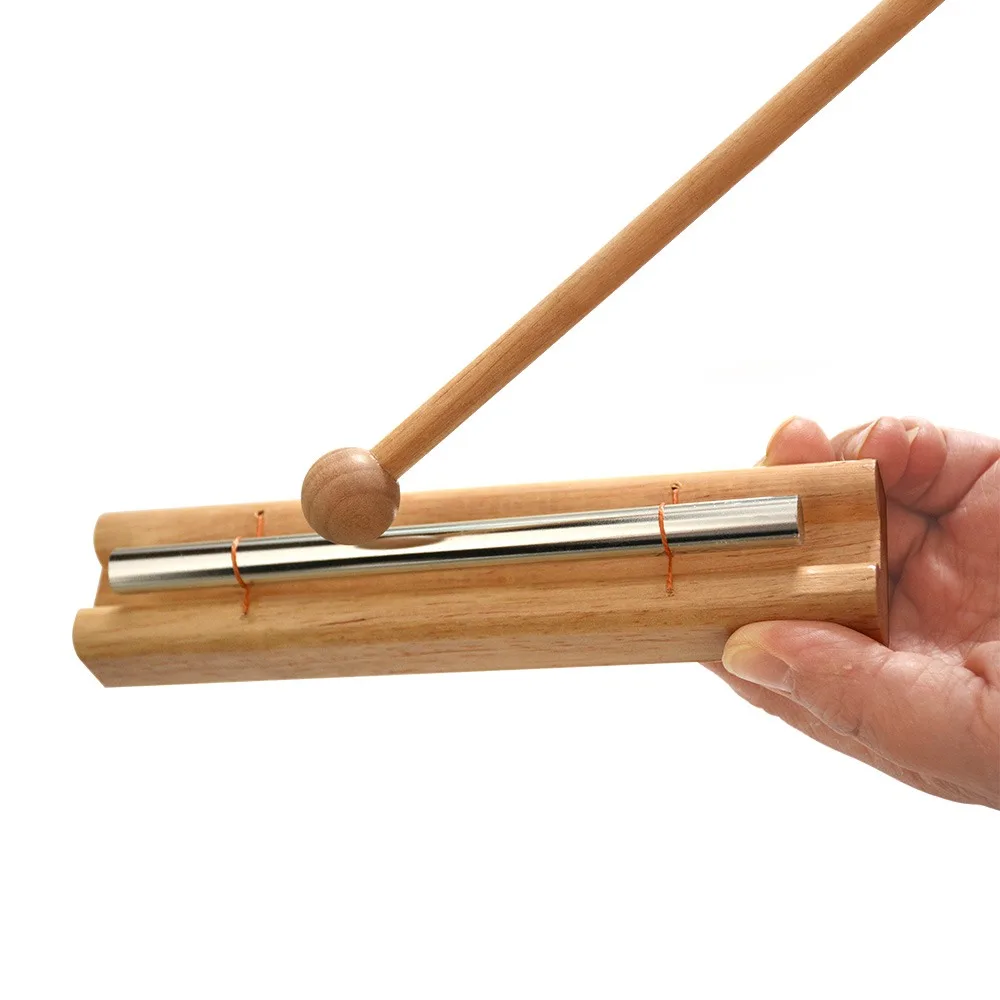 Durable With Mallet Meditation Chimes Wood+Metal Wood Color Hand Chimes Bell Percussion Instrument For Meditation