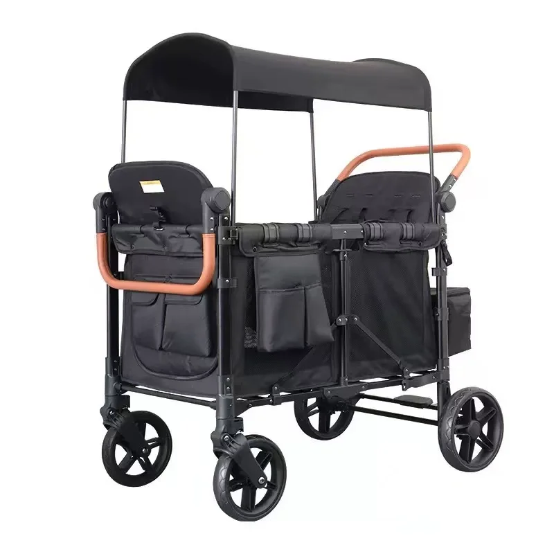 Camper One-Click Push Cart Foldable with Seat and Reclining Function Two-Seater/Four-Seater