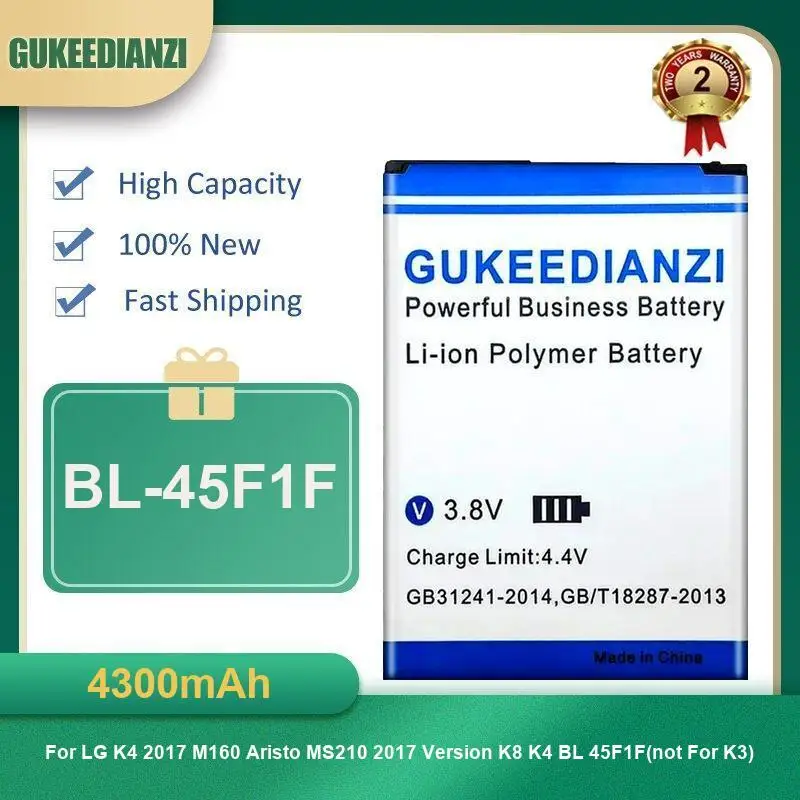 Аккумулятор для LG K10 K4 K8 K30 K22 K42 F670L F670K K425 K428 S310 KC550 KP108 K200HM K510 BL-45A1H BL-45F1F BL-46G1F BL-T36 BL-M03