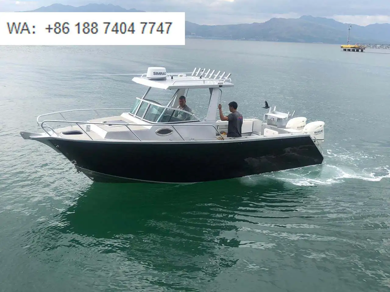 25 ft  Center Cabin Outboard Aluminum Speed  Boat  with Toilet and Walk Around for Sale