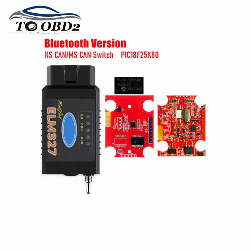 NEW Top Quality OBD2 Resource ELM327 WIFI/BT V1.5 Chip PIC18F25K80 FORSCAN for Ford Coding ELM 327 HS MS CAN B(Bluetooth/WIFI