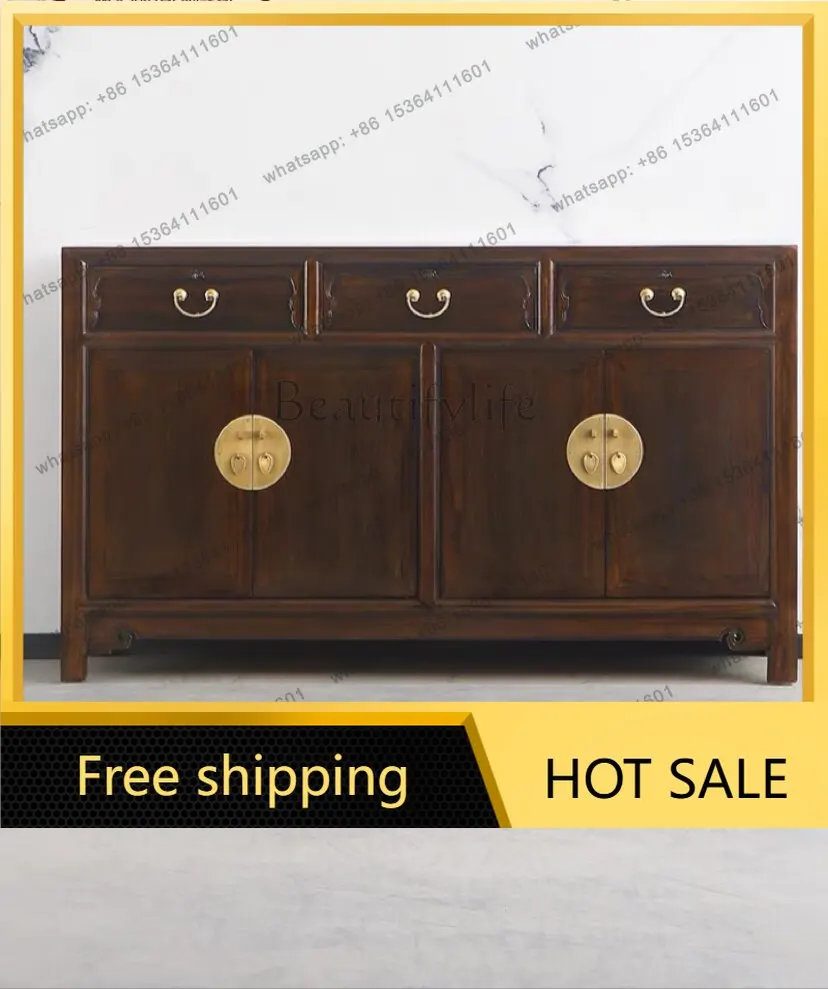 XX. Modern new Chinese side cabinet, simple four-door living room storage locker