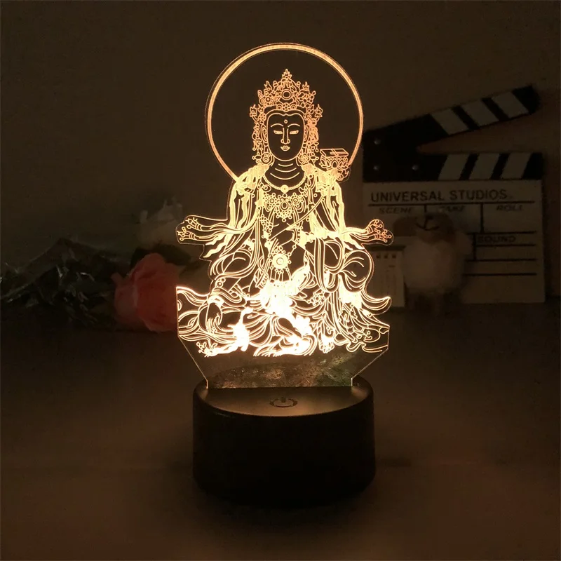 

Buddhist Avalokitesvara 3D Night Light for Bedroom Decor Light Cute Birthday Colorful Gift LED Lamp Manga Kid Lovely Present