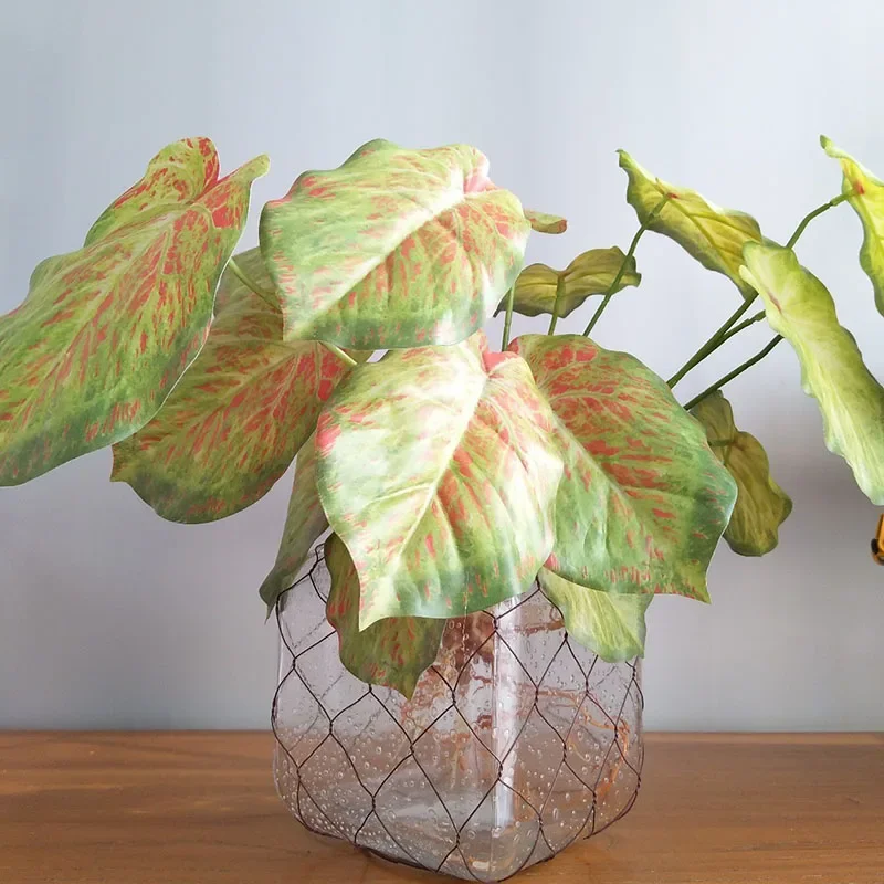 32 "große Gefälschte Pflanzen Tropical Monstera Künstliche Palme Kunststoff Blatt Wasser Anlage für Büro Schreibtisch Home Garten Grün decor – Detail 16