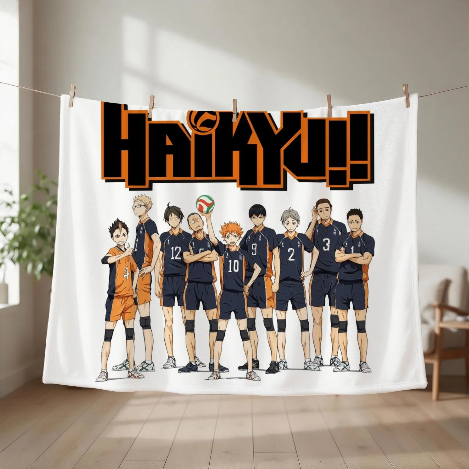 Volleyball Anime Throw Blanket couch cozy soft plush fuzzy picnic outdoor blanket