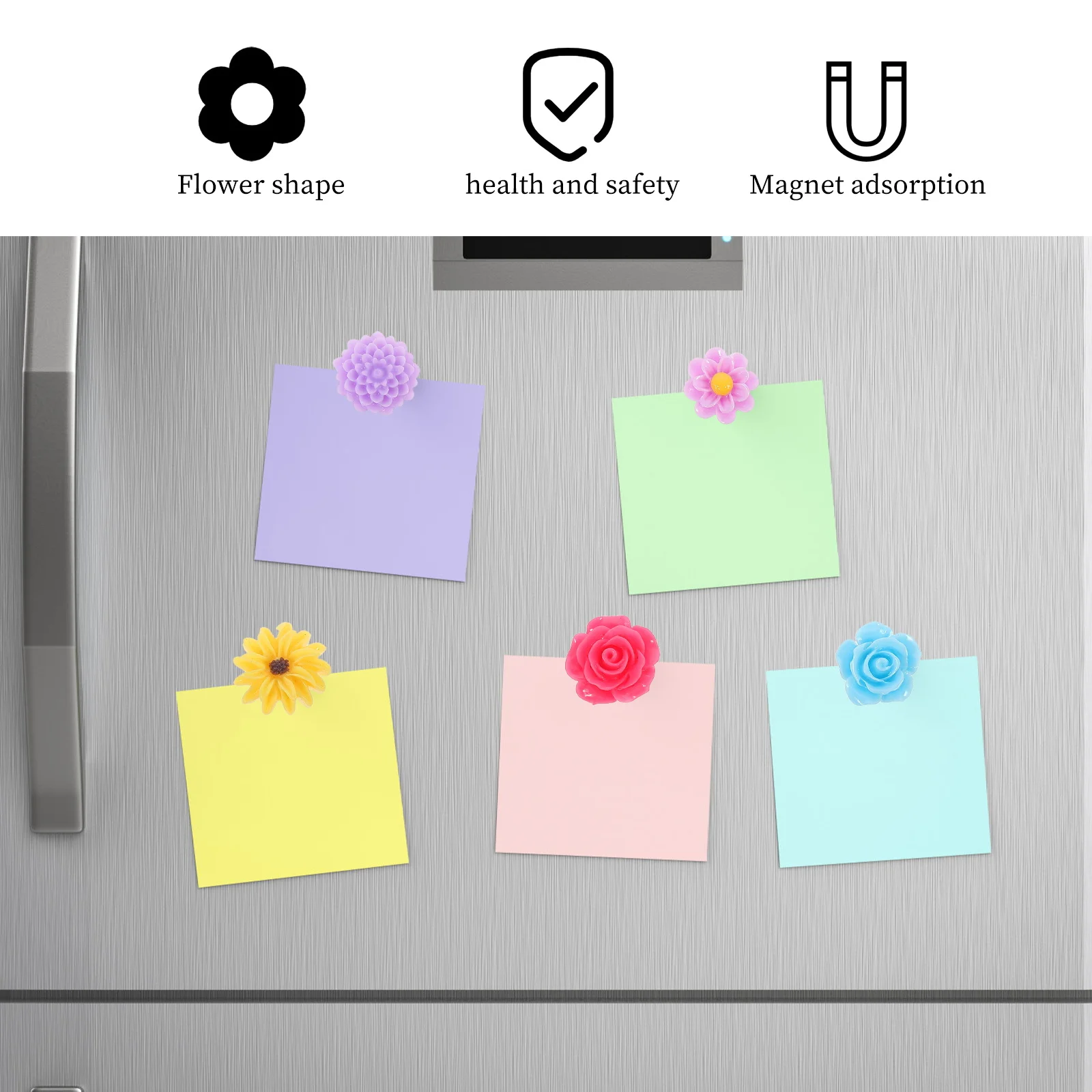 

10Pcs Fridge Magnet Sticker Creative Sunflower Pattern Holds Thick Photos Metal Surface Decor Home Kitchen Decoration Supplies