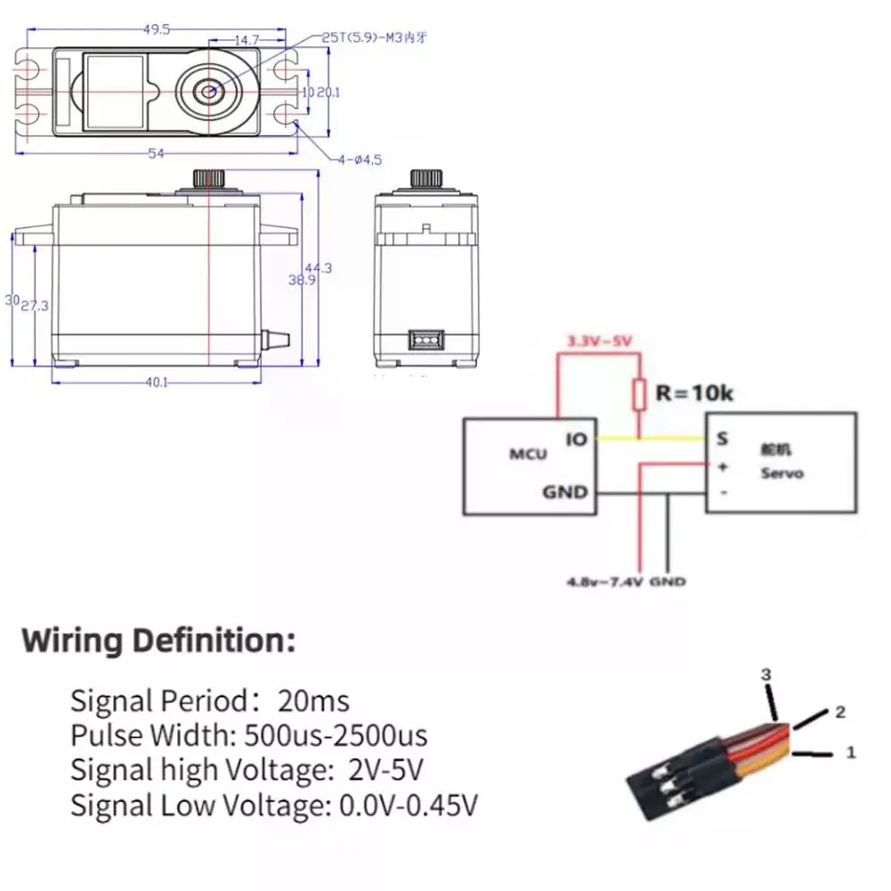 FS5115M Servo numérique 15kg 180 °   Engrenage métallique couple élevé étanche pour Arduino RC voiture bateau Robot Futaba JR hélicoptère bricolage