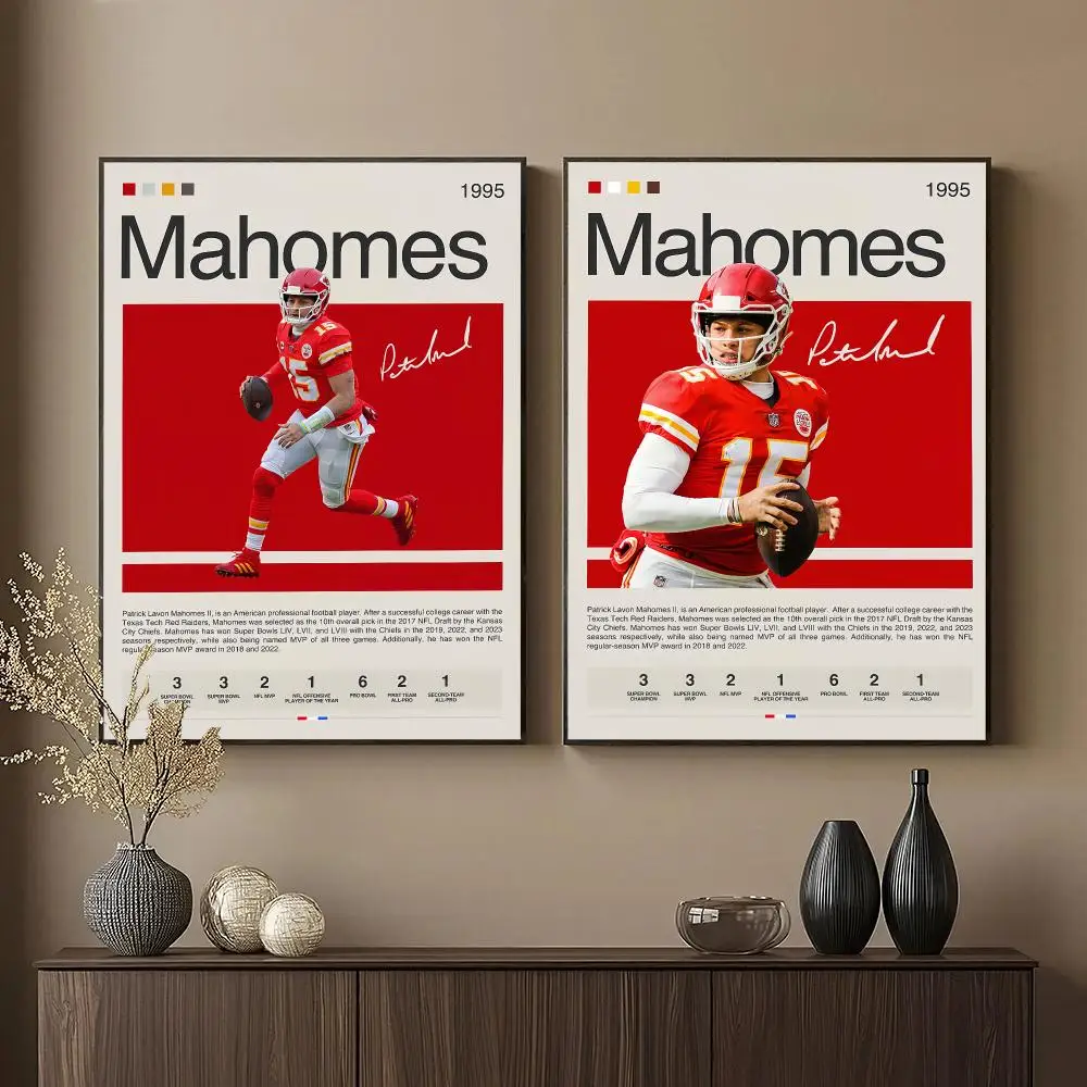 Patrick Mahomes Painting Calligraphy Stylish Canvas Poster Wall Art for Living Room Bedroom Office Home Decor