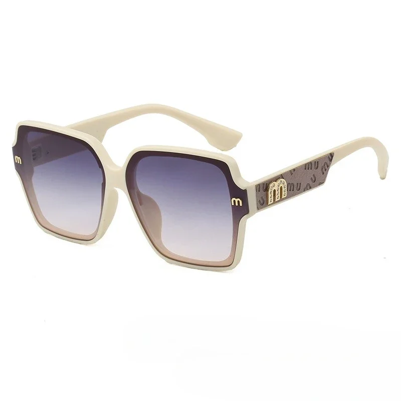 

2025 New! Women's Leather Legs Celebrity Big Frame Sunglasses - Personalized, UV Protection, Street Fashion