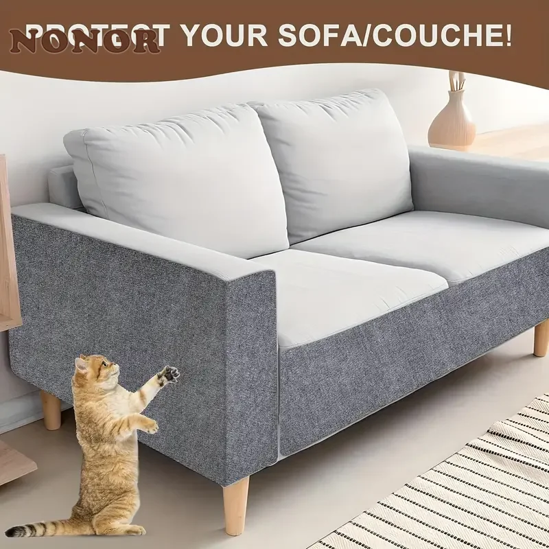 NONOR Cat Scratching Mat Self-Adhesive Trimmable Carpet Cat Scratching Post Carpet for Anti-scratching Sofa Furniture Protection