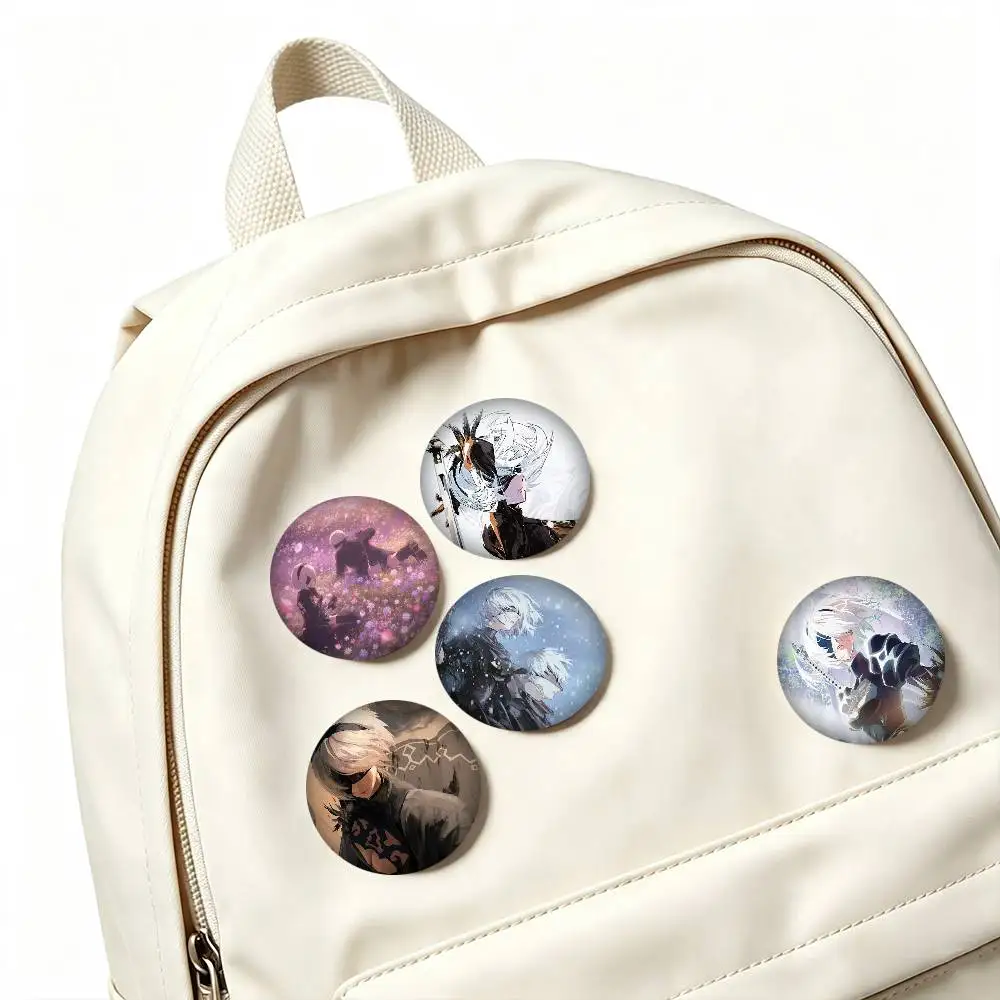 N-NieR Automata YoRHa 2B  25mm 32mm 44mm 58mm 75mm Brooches Badges Pins for Accessories Gift