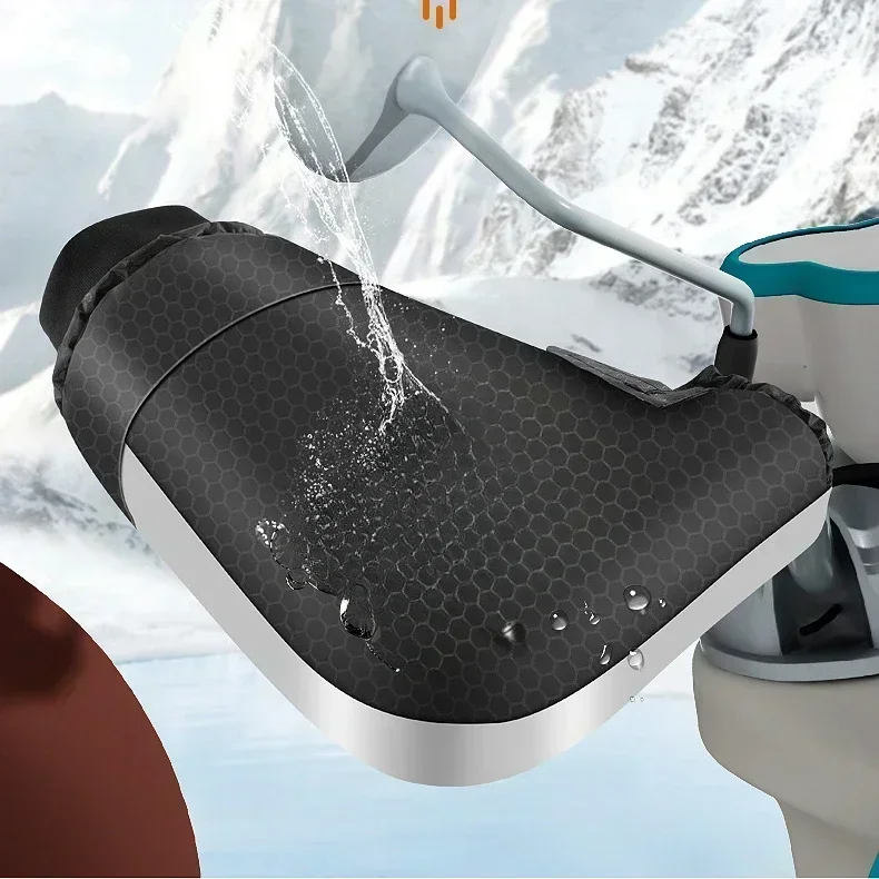 1 زوج دراجة نارية المقود يفشل مقاوم للماء المقود قفازات الثلج قفازات الشتاء الحرارية E-الدراجة الدراجات النارية قفازات #6