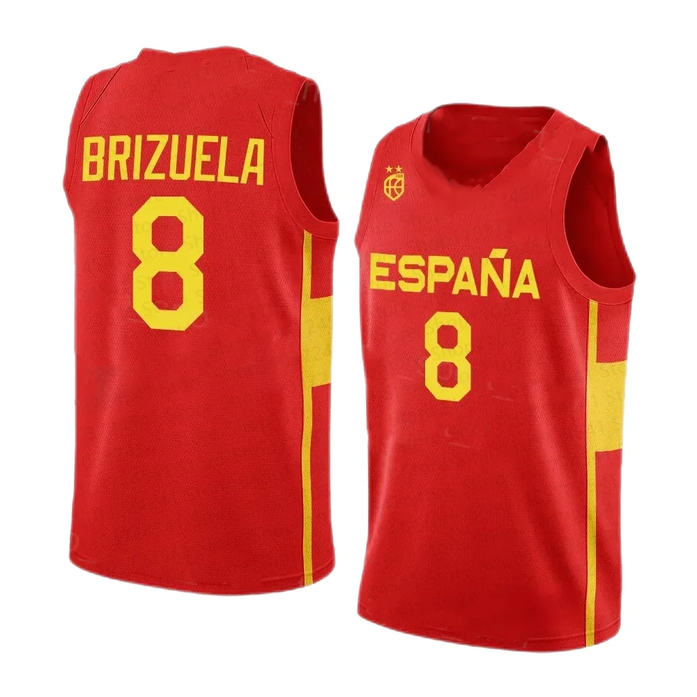 2024 New Spanish Basketball Jersey Spanish Basketball Fan Jersey Men\'s/Men\'s Summer Sleeveless Basketball Sports Jersey T-shirt