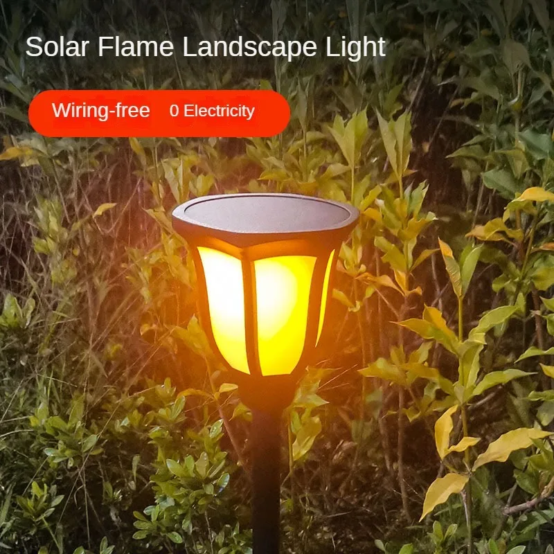 

Solar Torch Flame Lawn Lamp Garden Outdoor Courtyard Waterproofing Fully Automatic Decoration Hanging Retro Landscape Wall Lamp