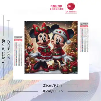 5D 120 barev sametové plátno pryskyřice diamantový obraz disney vitráže princezna mickey mouse sailor moon křížkové stehování 10 nejlepší prodej Diamantová malba Mickey Mouse - №4