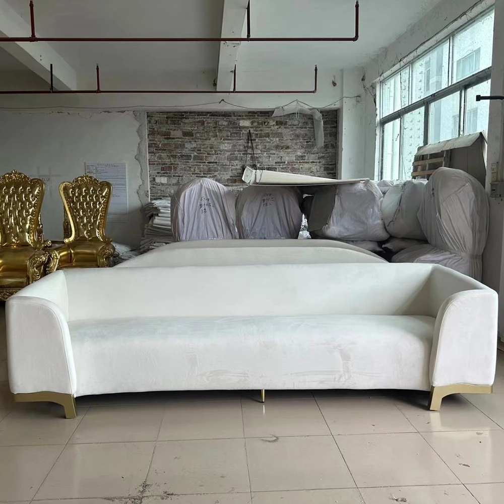 Hot Selling Durable White Velvet Lounge Sofa Hotel Velvet Sofa Set Furniture Luxury