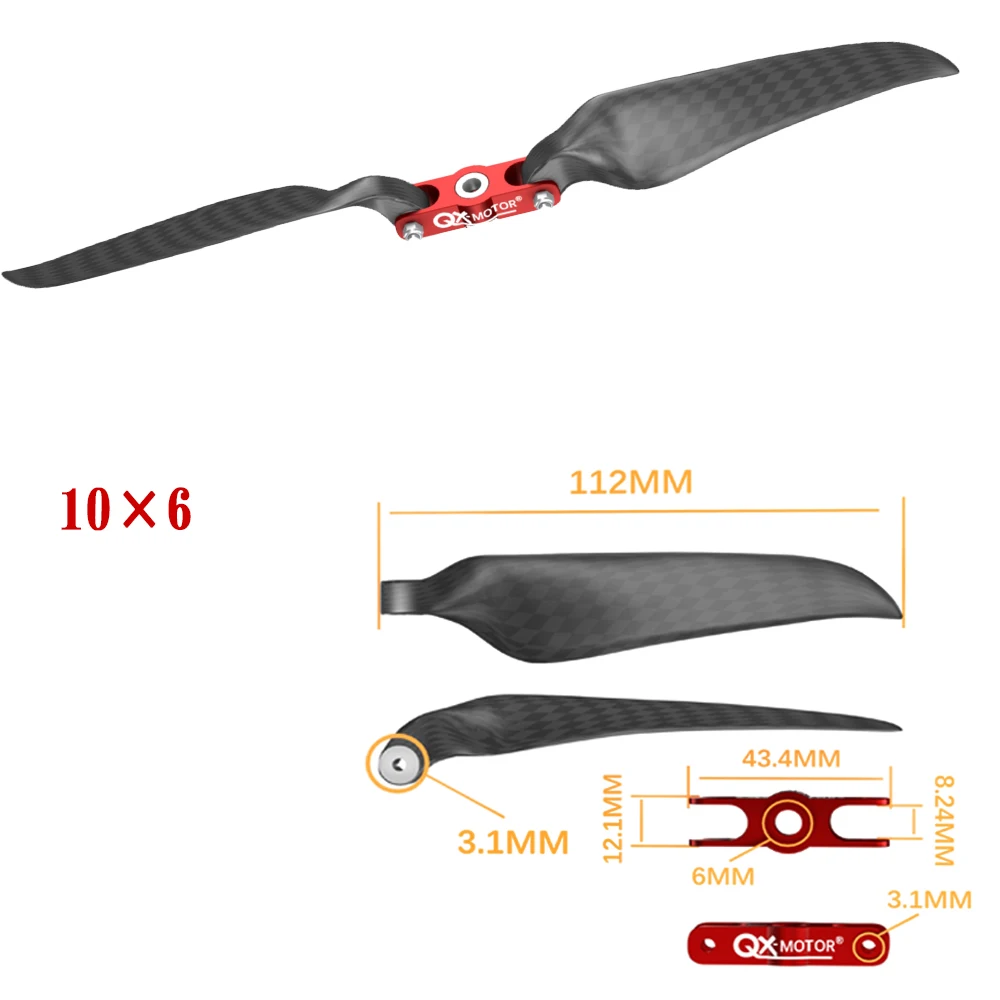 Carbon Fiber Folding Propeller 9.5x5,10x6,11x6,11x8,12x6,12x6.5,12x8,13x6.5,13x7,13x8,14x8,14x9.5,15x10,16x8,16x13,18x10,19x10