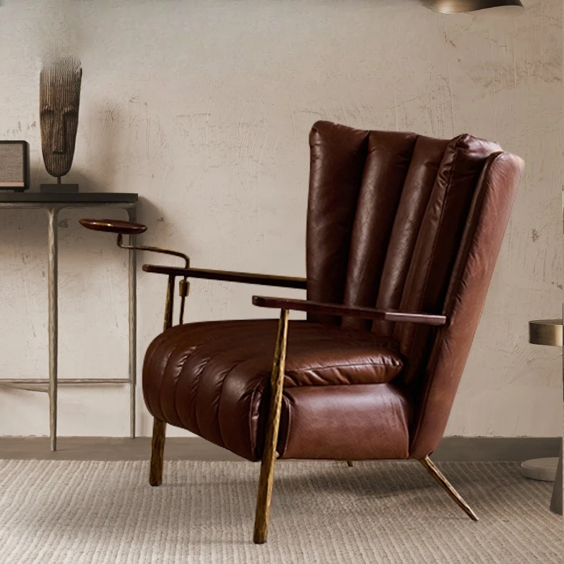 

American leisure chair retro hunting cigar English godfather chair cafe bed and breakfast room tea space reclining