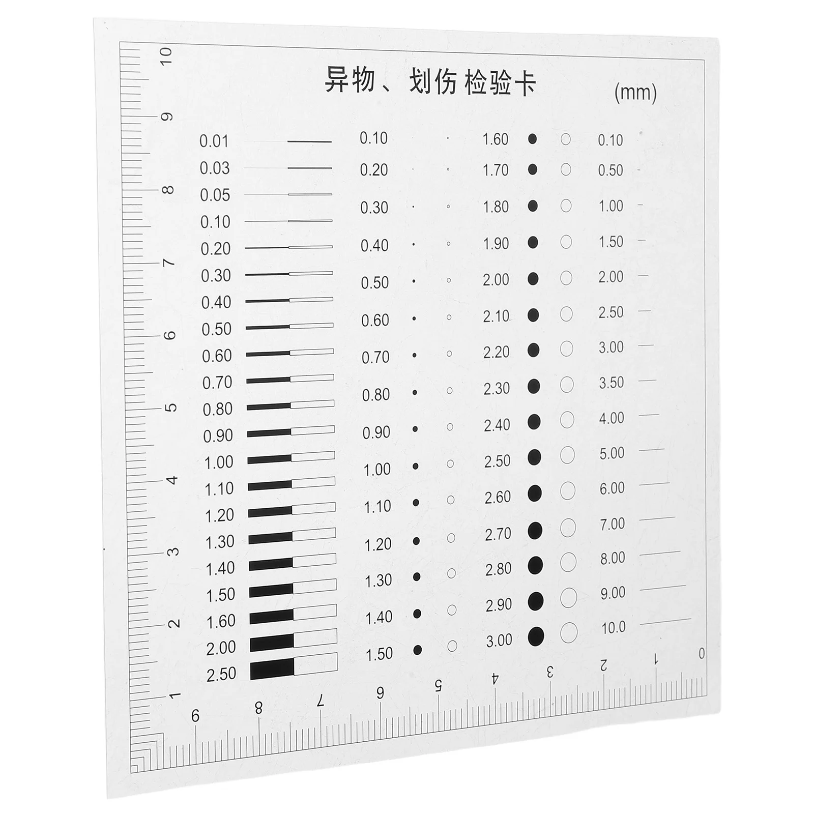 Diameter Measuring Chart High Precision Flaw Detection Ruler Crack Width Plastic Measurement Film Transparency