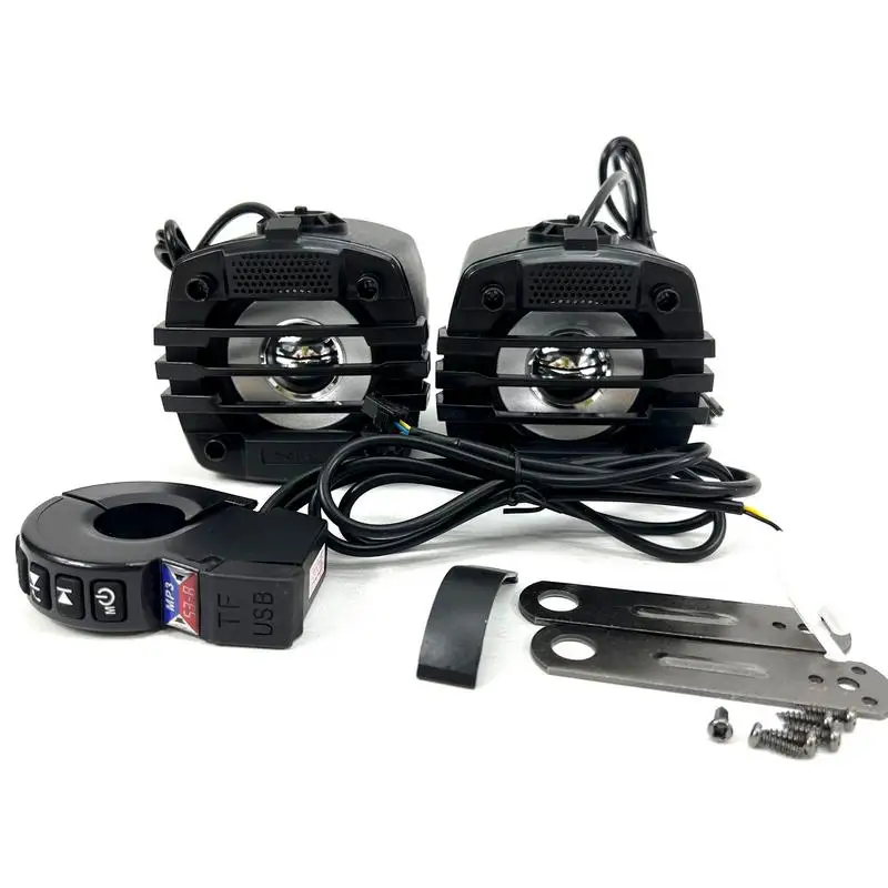 Motorcycle Wireless Speaker 12-80V Universal Cordless Audio With Switches HIFI Sound Quality Suitable For Motorcycle Scooters