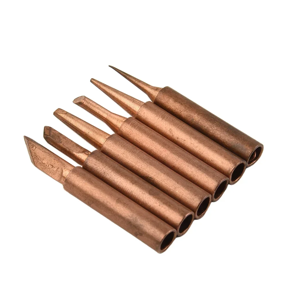 8PCS Copper Iron Tip Set 900M-T Soldering Tip Head Tools 6 Shapes Copper Electric Soldering Iron Tools