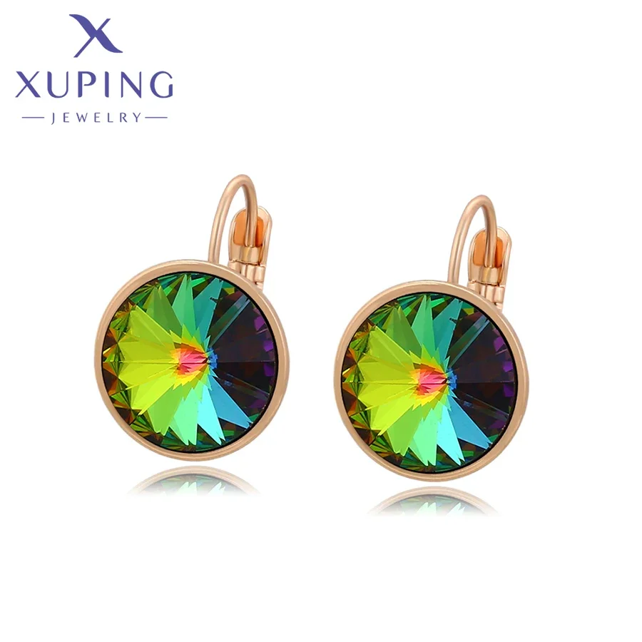 Xuping Jewelry Fashion Pupular Gold Color Round Crystal Earring of for Women Girl Christmas Gift A00607186