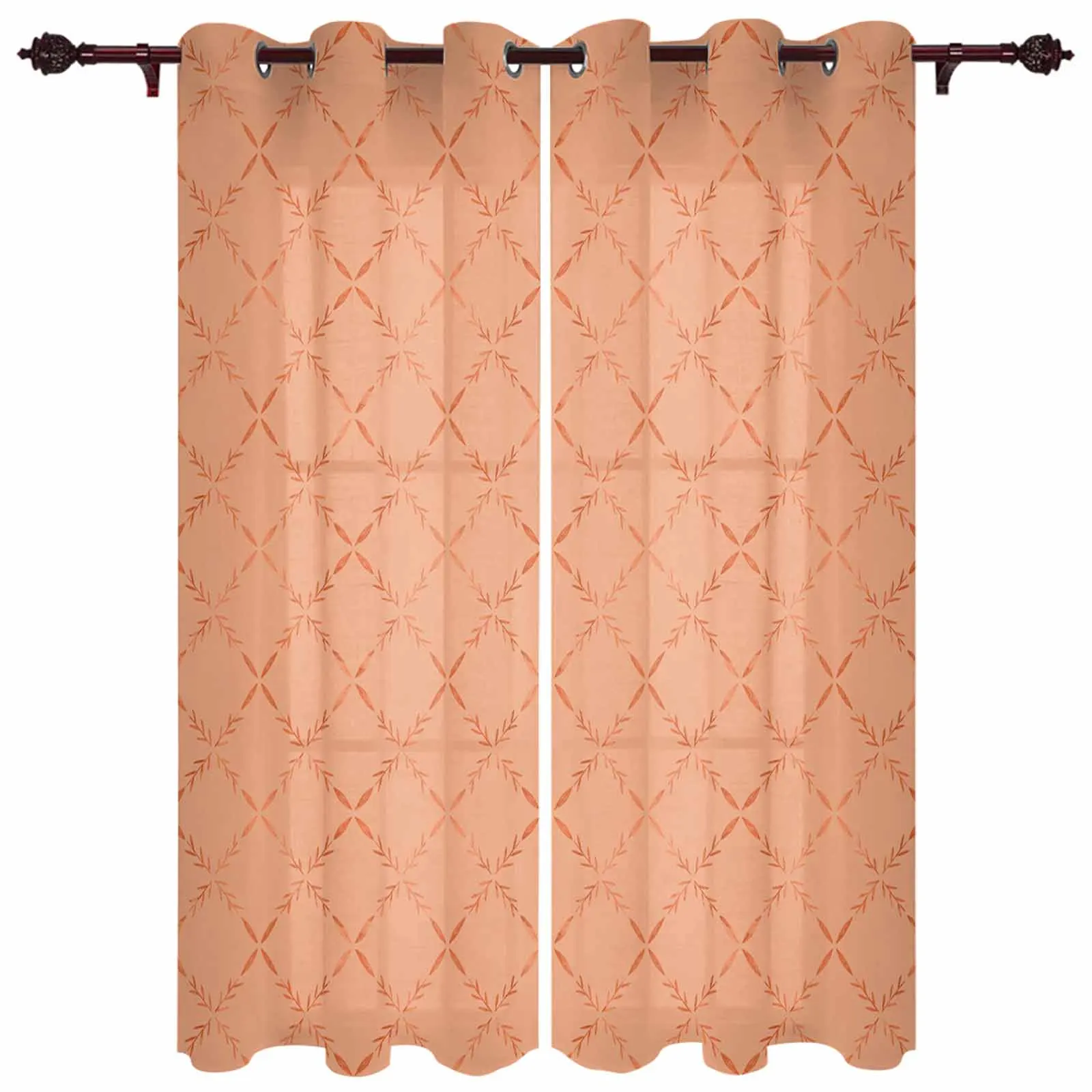 Diamond Grid Texture Peach Fuzzy Modern Window Curtains for Living Room Bedroom Curtain Home Decor Balcony Drapes