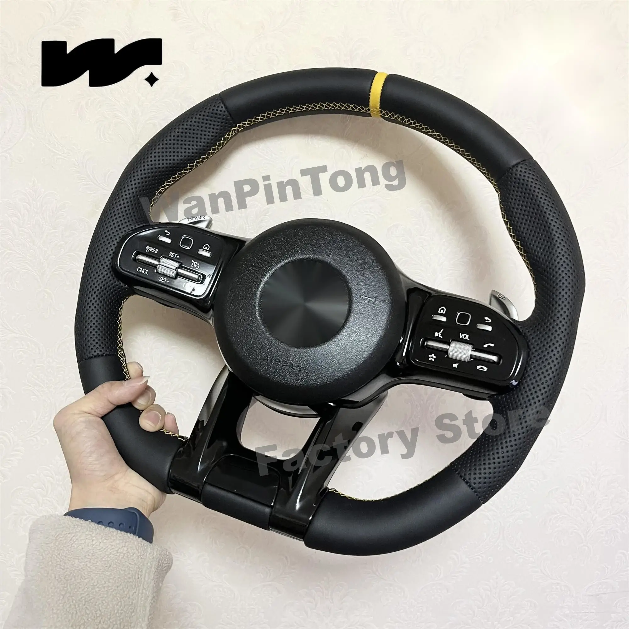 For AMG Steering Wheel for Mercedes-Benz A/B/C/E/S Class GRA GLB GLC GLE GLS 05-24 Universal steering wheel for all models