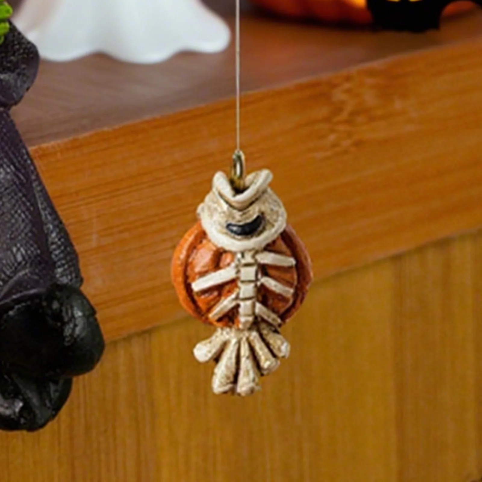 

Halloween Desktop Ornament Black Fishing Witch Resin Ornament For Table Fireplace Garden Decor Trick Or Treat Party Decorations