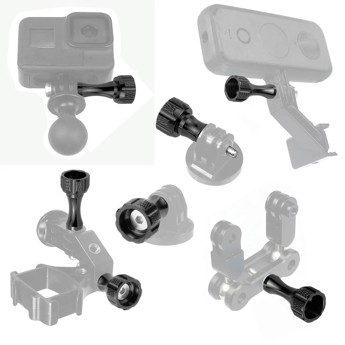 M5 Rändelschraube ohne Bolzenmutter für Action-Kameras für GoPro DJI Action für Insta360-Kameras, kurze/lange Stativ-Adapterschraube – Detail 11