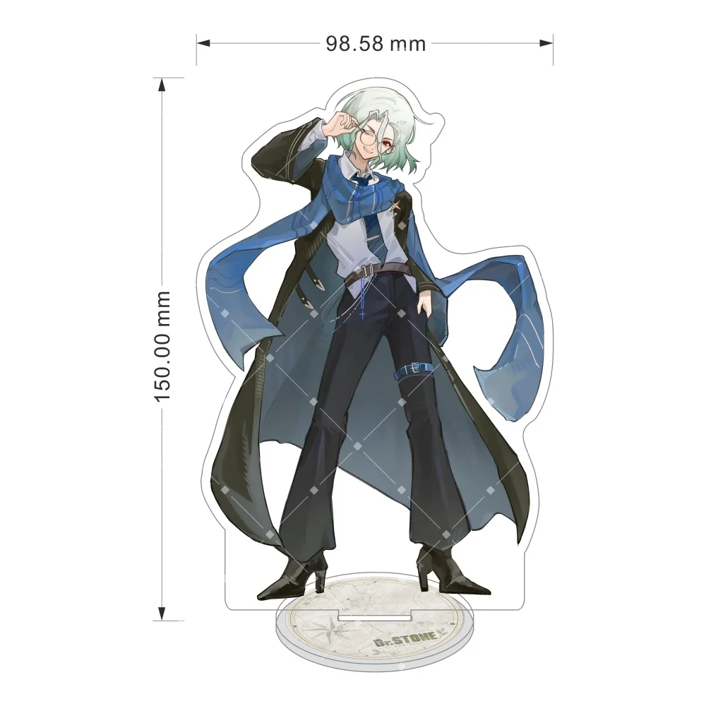 Dr.STONE Acrylic Stand Figure Anime Senku Ryusui Stanley Chrome Sai Cosplay Model Plate Desk Decor Fans Collection Gift Keychain