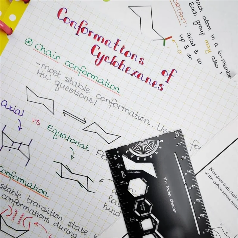 Szablon do rysowania organicznej chemii BHBD-Pocket Chemist dla chemików i inżynierów chemicznych