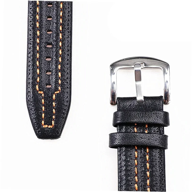 For Seiko Sportura SNL029P2-SNL021P1 SNL595P2 SNL017P1 Leather Watch Strap Men's Watchband Bracelet Belt 27mmx15Convex mouth