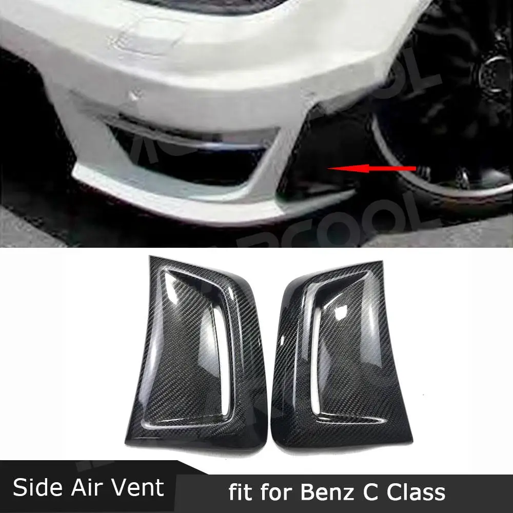 

Carbon Fiber Front Bumper Side Air Vents Trims Cover Stickers Frame for Benz C Class W204 C63 AMG 2012-2014 Scoop Plates