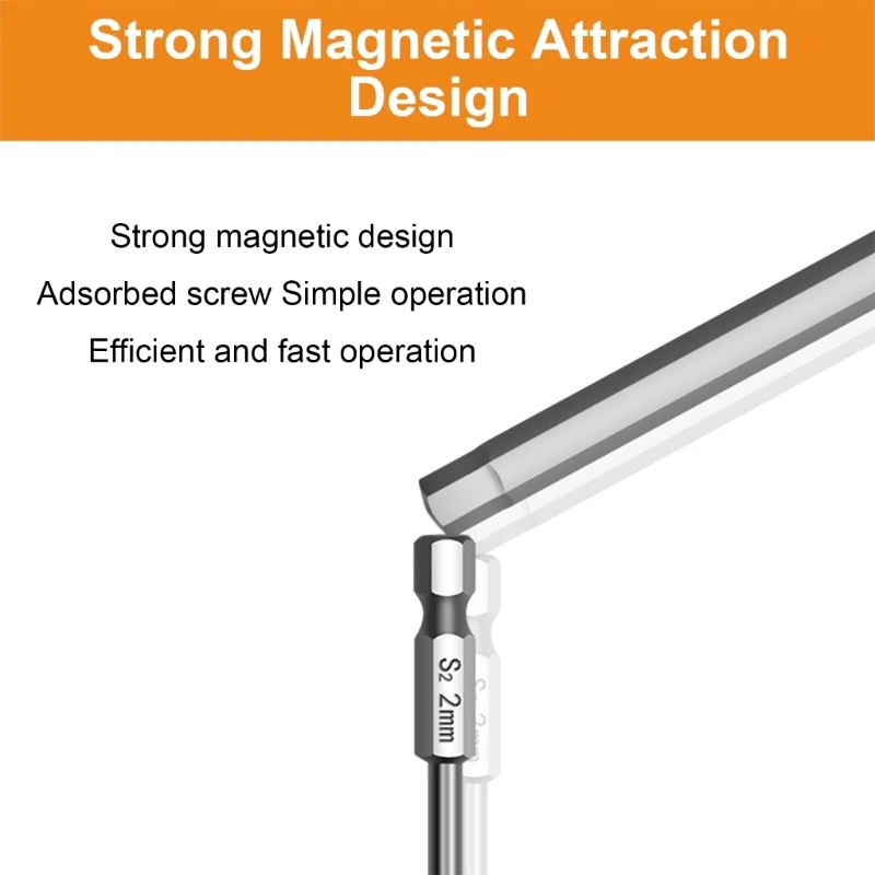 8/10 pz 1/4 "testa con gambo esagonale AllenWrench cacciavite SocketBit 1.5-12mm Set di punte per cacciavite magnetico 100mm di lunghezza