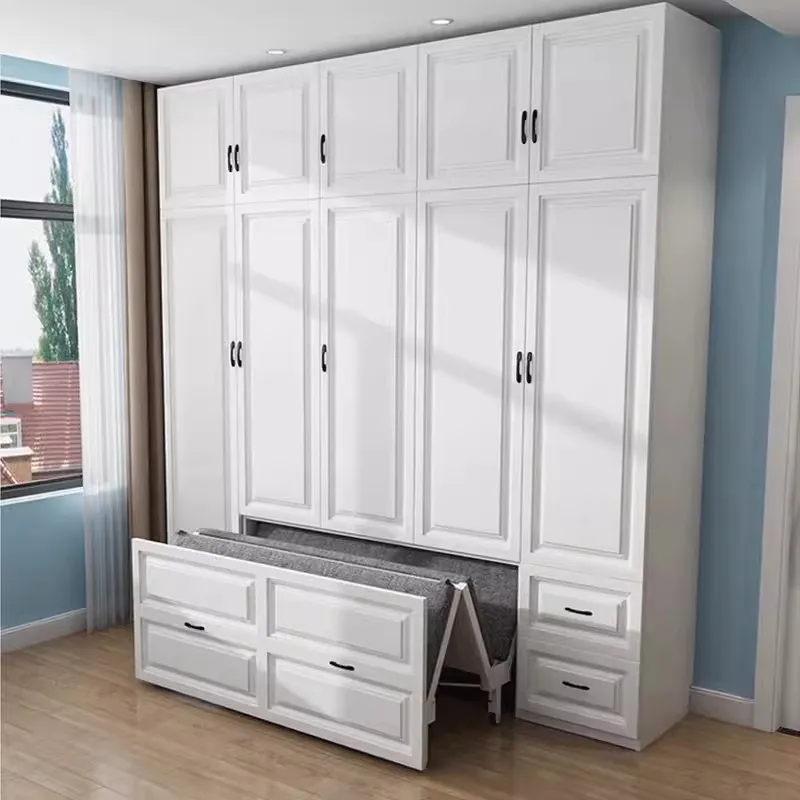 Bed Cabinet Desk Integrated Bed Small Apartment Single Children's Learning Sleeping Wardrobe  Combination Set Bedroom