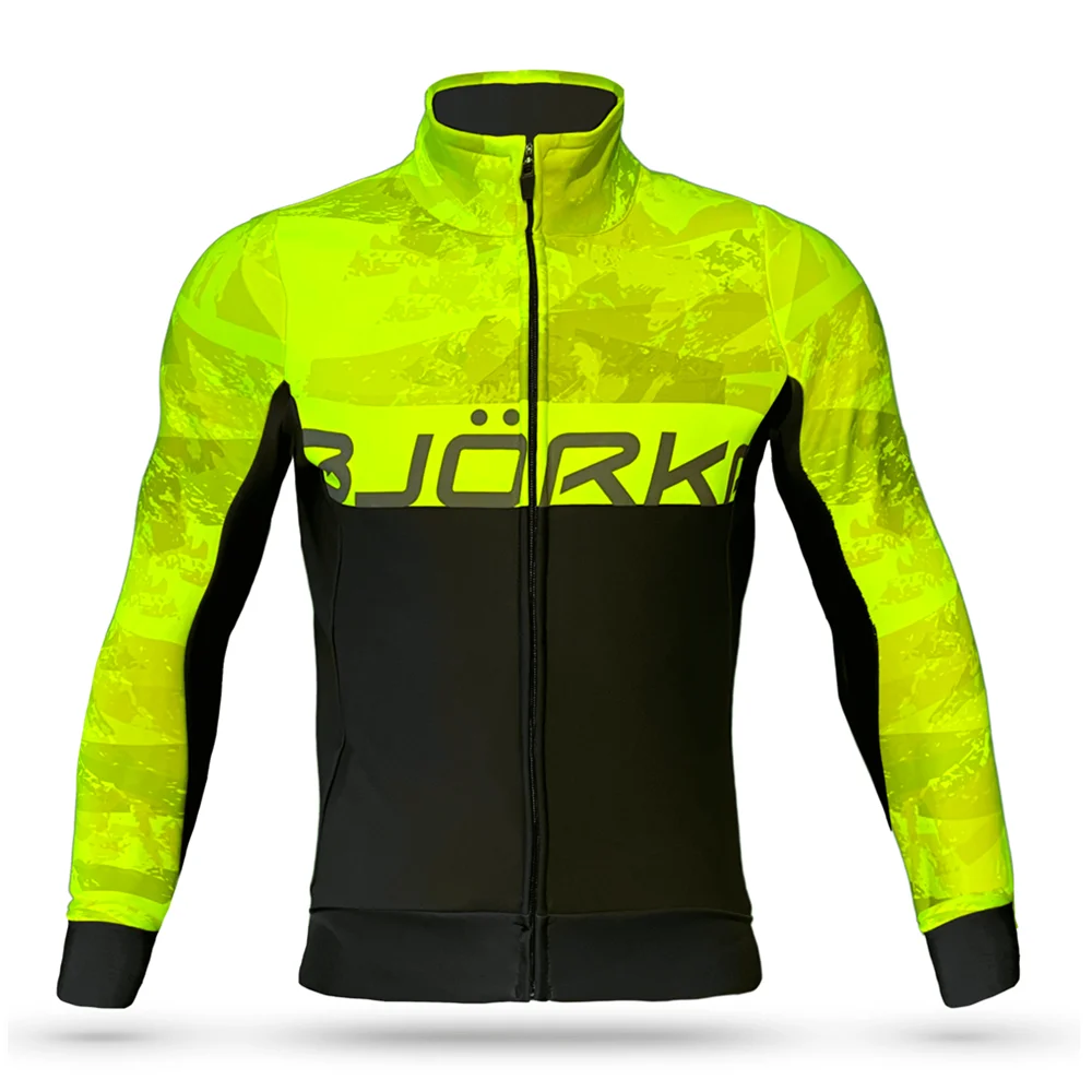 BJORKA cycling long sleeves jersey winter men fleece warm bike clothing roadbike ciclismo mtb team racing bicycle apparel