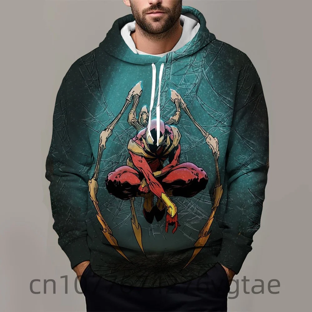 Fashion Outdoor Sports Hip-Hop Men's Pullover Child Long-sleeved Hoodie Marvel Spider-Man Deadpool 3D Printed Hoodie Sweater