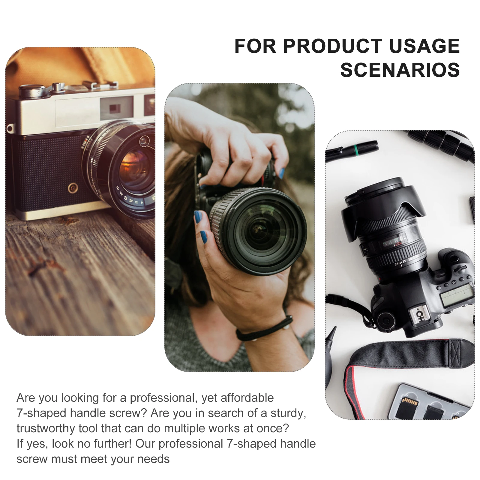 

2pcs L-Shaped Aluminum Screws Black 7-Shaped DSLR Camera Adjustment Thumb Lever Quality Assurance Hardware